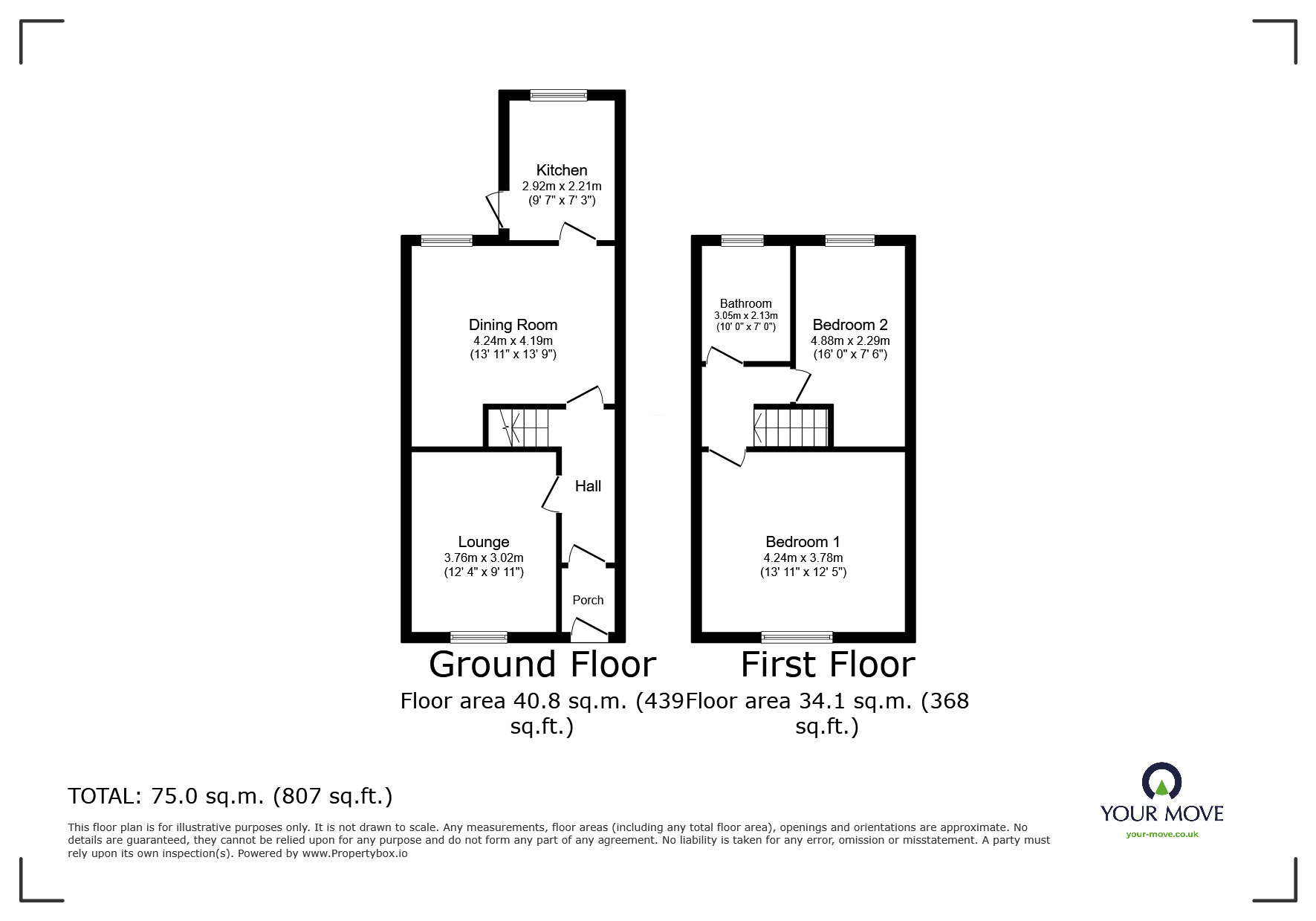 Floorplan of 2 bedroom Mid Terrace House for sale, Baron Street, Darwen, Lancashire, BB3