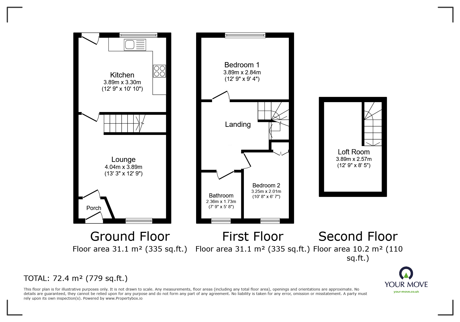 Floorplan of 2 bedroom Mid Terrace House for sale, Edmund Street, Darwen, Lancashire, BB3