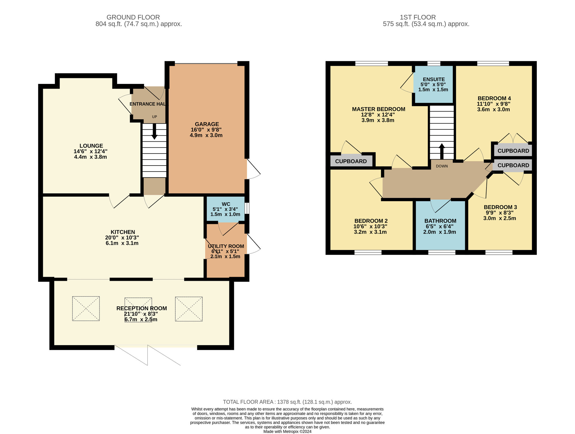 Floorplan of 4 bedroom Detached House for sale, Brook Close, Cheshire, SK14