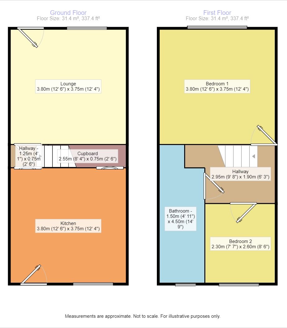 Floorplan of 2 bedroom Mid Terrace House to rent, Clare Street, Denton, Greater Manchester, M34