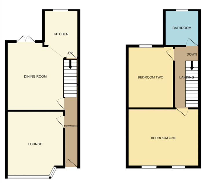 Floorplan of 2 bedroom Mid Terrace House for sale, Manchester Road, Denton, Greater Manchester, M34