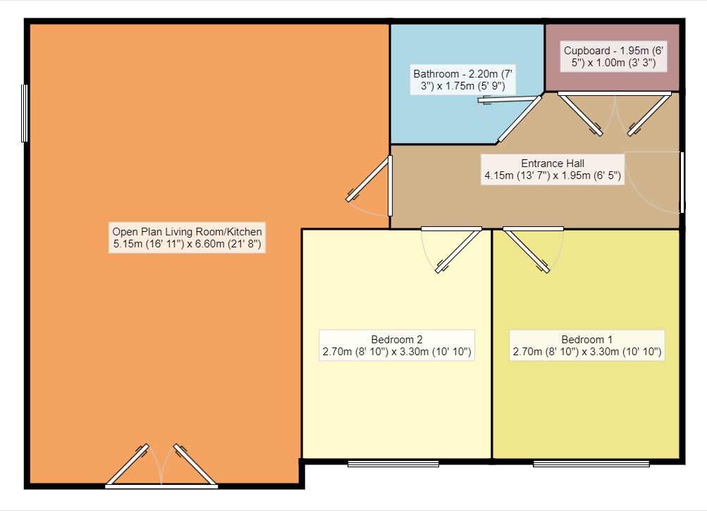 Floorplan of 2 bedroom  Flat to rent, Wordsworth Road, Denton, Greater Manchester, M34