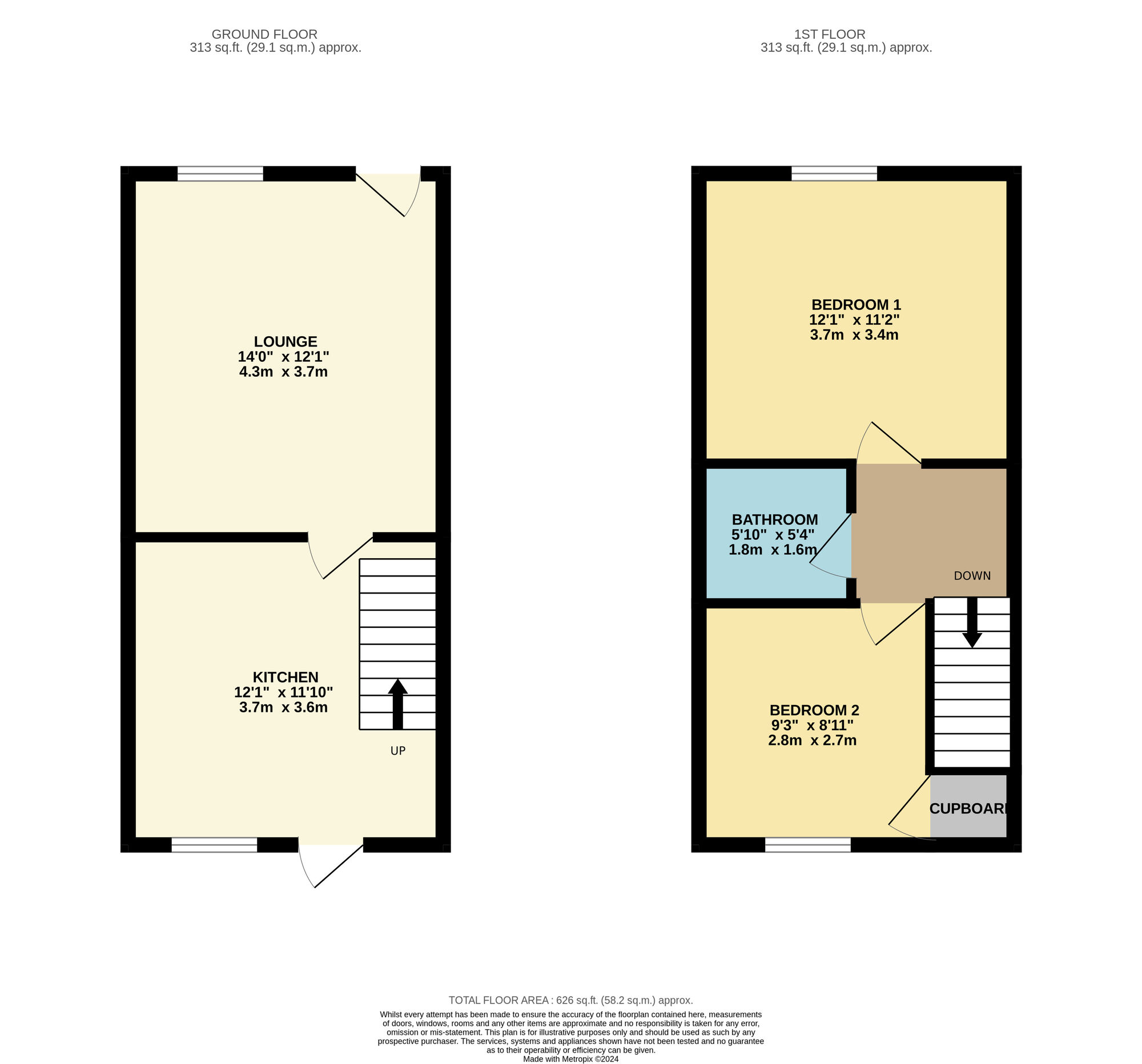 Floorplan of 2 bedroom Mid Terrace House for sale, Peel Street, Denton, Greater Manchester, M34