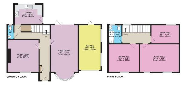 Floorplan of 3 bedroom Semi Detached House for sale, Hyde Road, Woodley, Greater Manchester, SK6