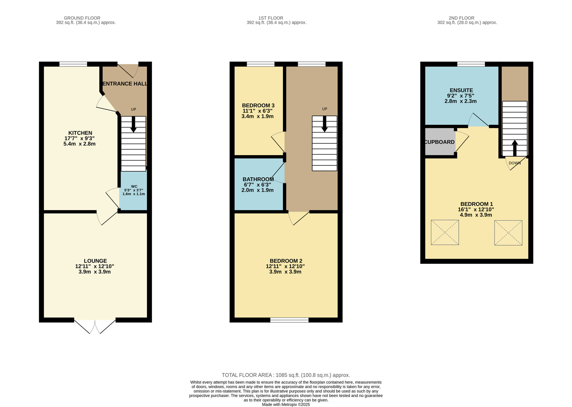 Floorplan of 3 bedroom Semi Detached House for sale, Gregory Street, Hyde, Greater Manchester, SK14