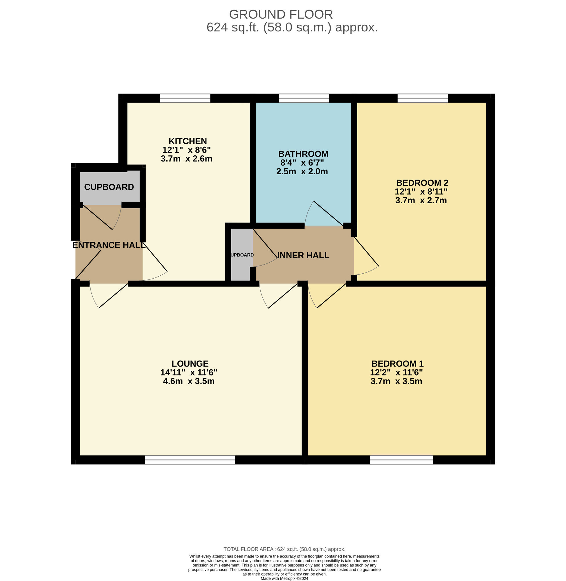 Floorplan of 2 bedroom  Flat for sale, Edale Avenue, Denton, Greater Manchester, M34