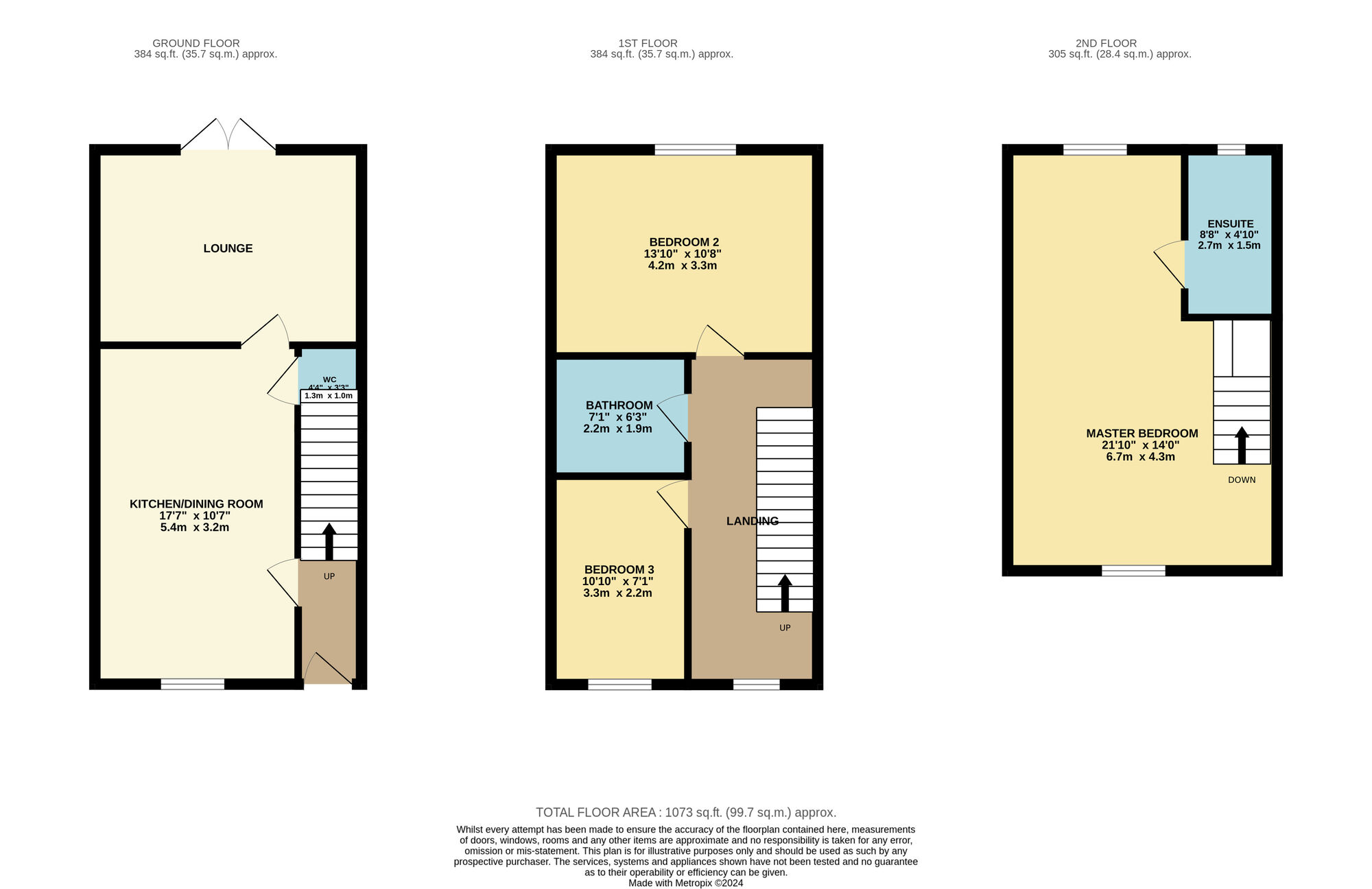 Floorplan of 3 bedroom Semi Detached House for sale, Clarendon Road, Hyde, Greater Manchester, SK14