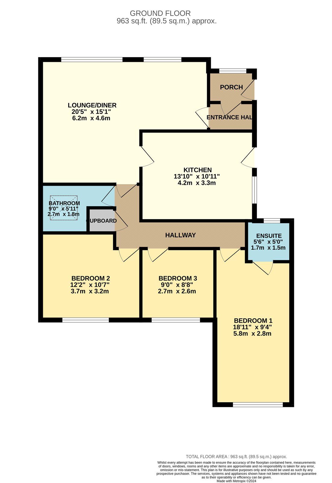 Floorplan of 3 bedroom Link Detached Bungalow to rent, St. Annes Road, Denton, Greater Manchester, M34