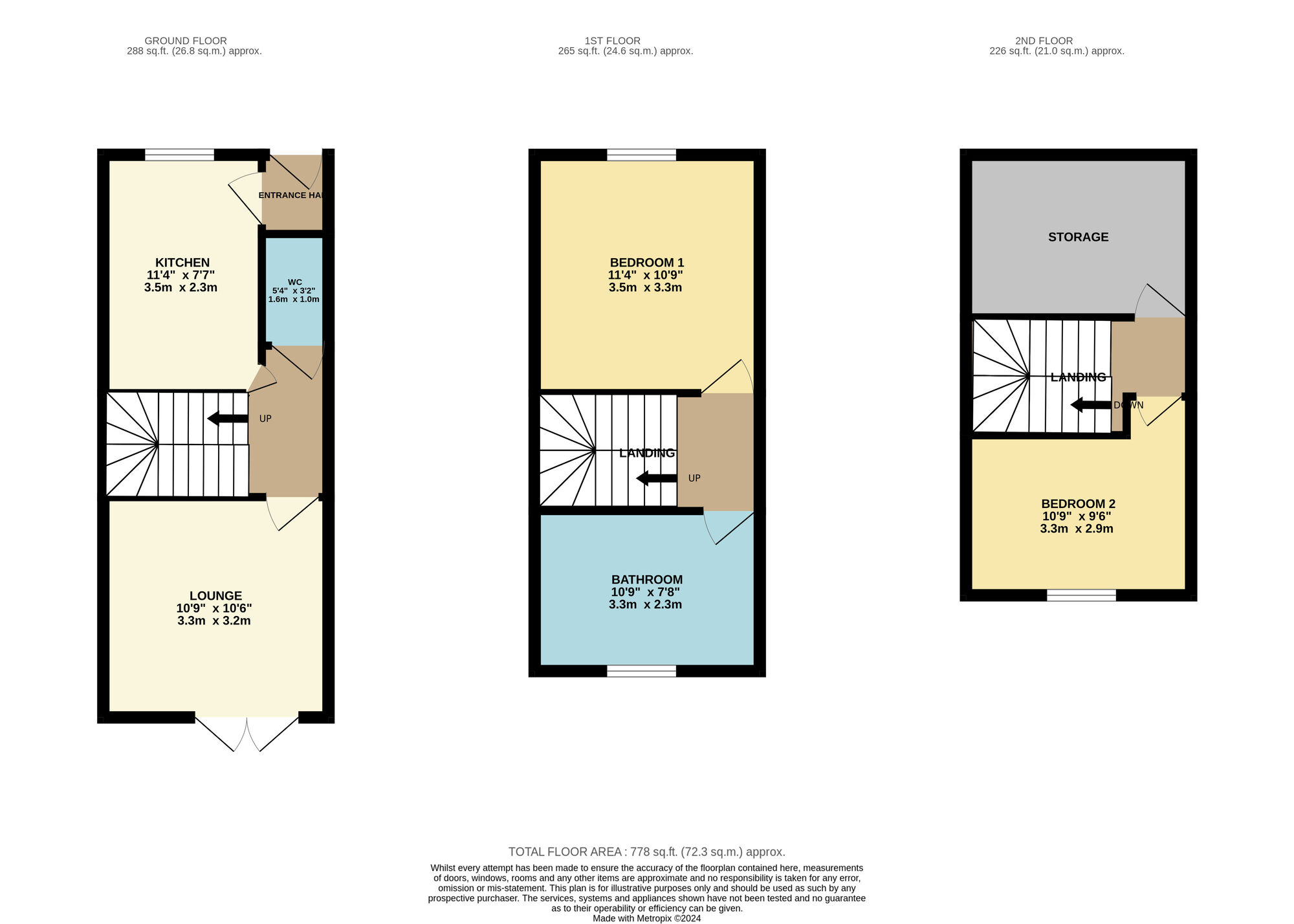 Floorplan of 2 bedroom End Terrace House for sale, Curzon Road, Ashton-under-Lyne, Greater Manchester, OL6