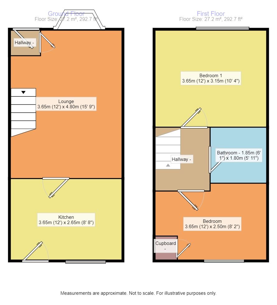 Floorplan of 2 bedroom Mid Terrace House for sale, Herbert Street, Denton, Greater Manchester, M34