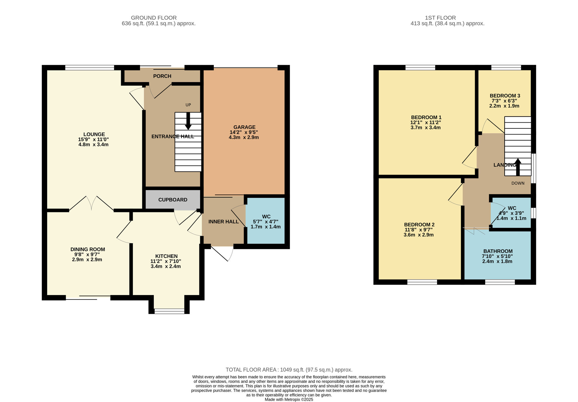 Floorplan of 3 bedroom Semi Detached House for sale, Martin Close, Denton, Greater Manchester, M34