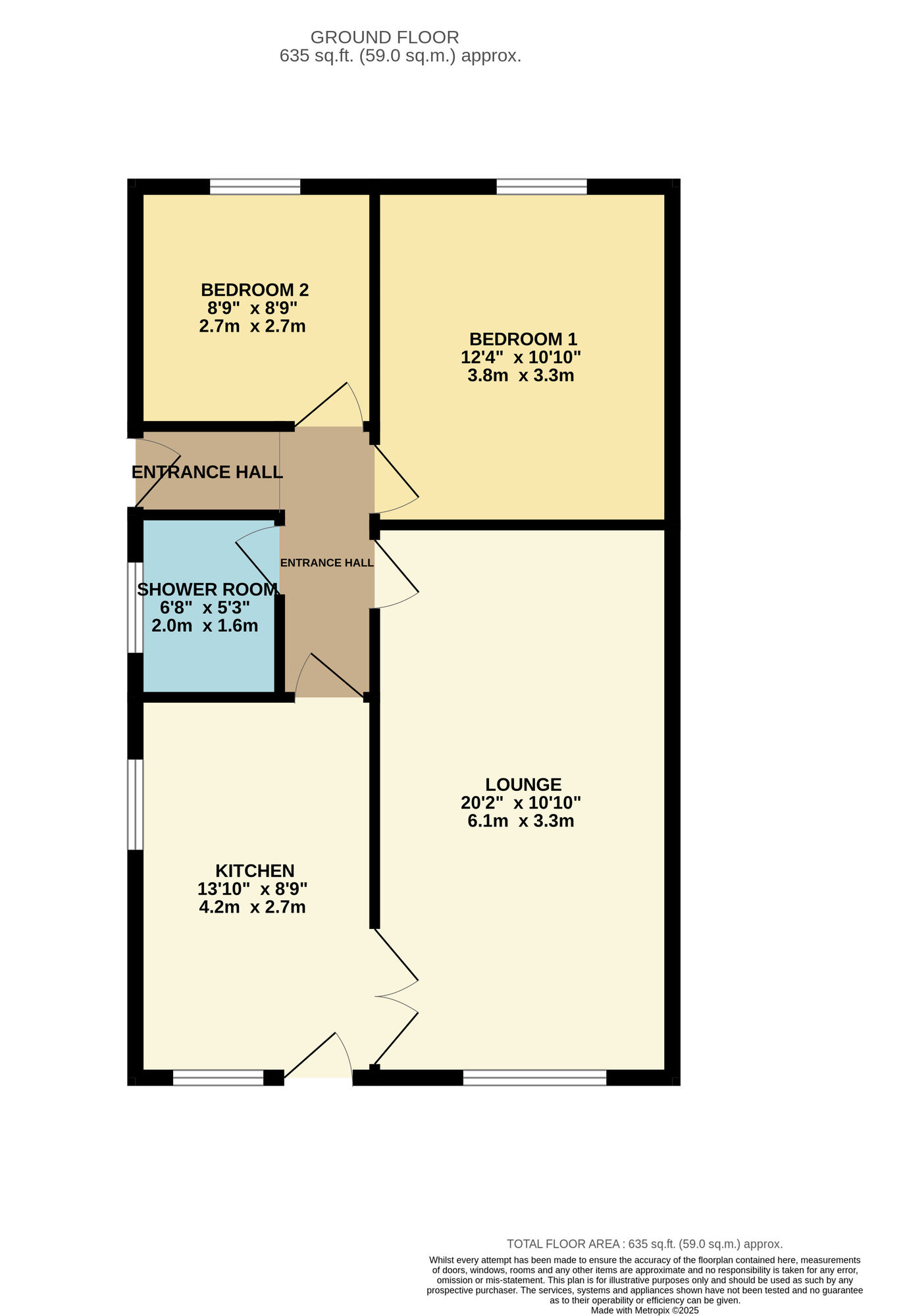 Floorplan of 2 bedroom Semi Detached House for sale, Marsland Close, Denton, Greater Manchester, M34