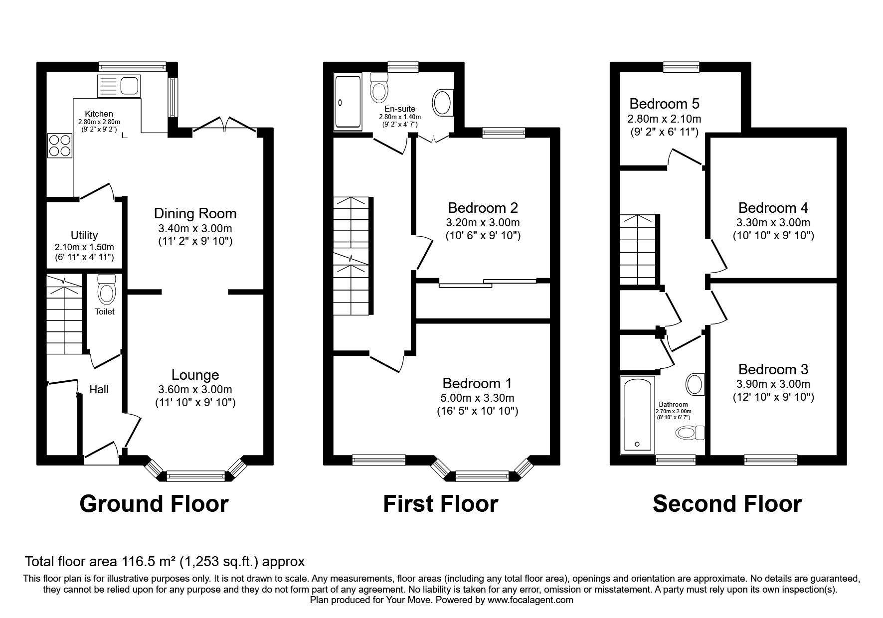 Floorplan of 4 bedroom Semi Detached House for sale, Kings Avenue, Langley Park, Durham, DH7