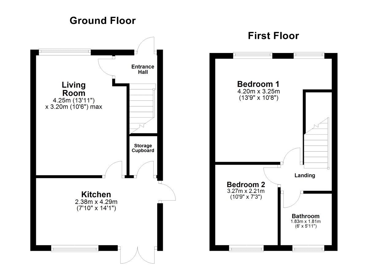 Floorplan of 2 bedroom Semi Detached House for sale, Petterson Dale, Coxhoe, Durham, DH6