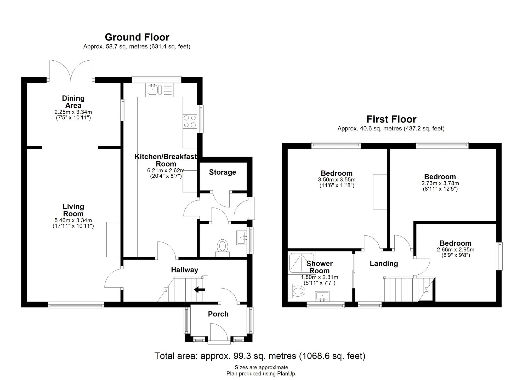 Floorplan of 3 bedroom Semi Detached House for sale, East View, Meadowfield, Durham, DH7