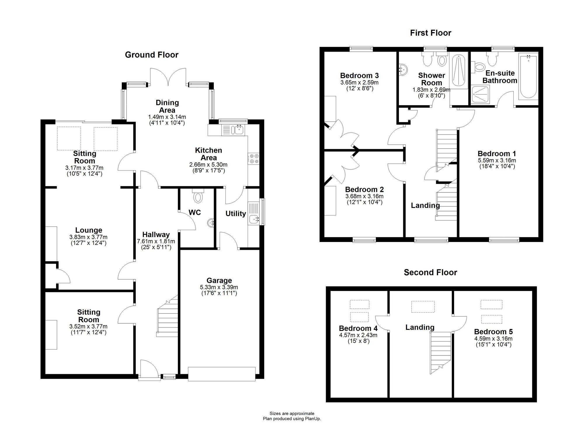 Floorplan of 5 bedroom Semi Detached House for sale, North End, Durham, DH1