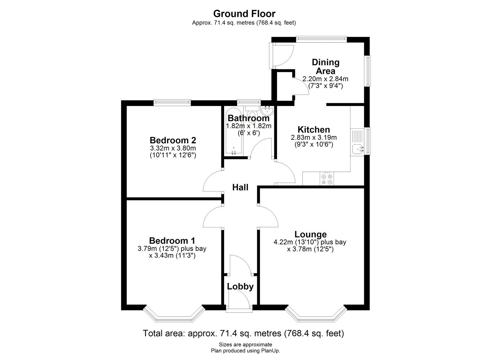 Floorplan of 2 bedroom Semi Detached Bungalow for sale, High Carr Road, Durham, DH1