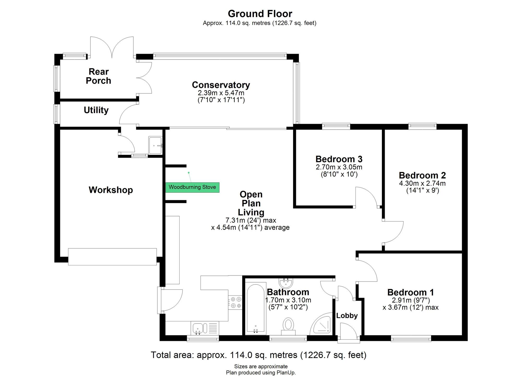 Floorplan of 3 bedroom Detached Bungalow for sale, Pine View Villas, Esh Winning, Durham, DH7