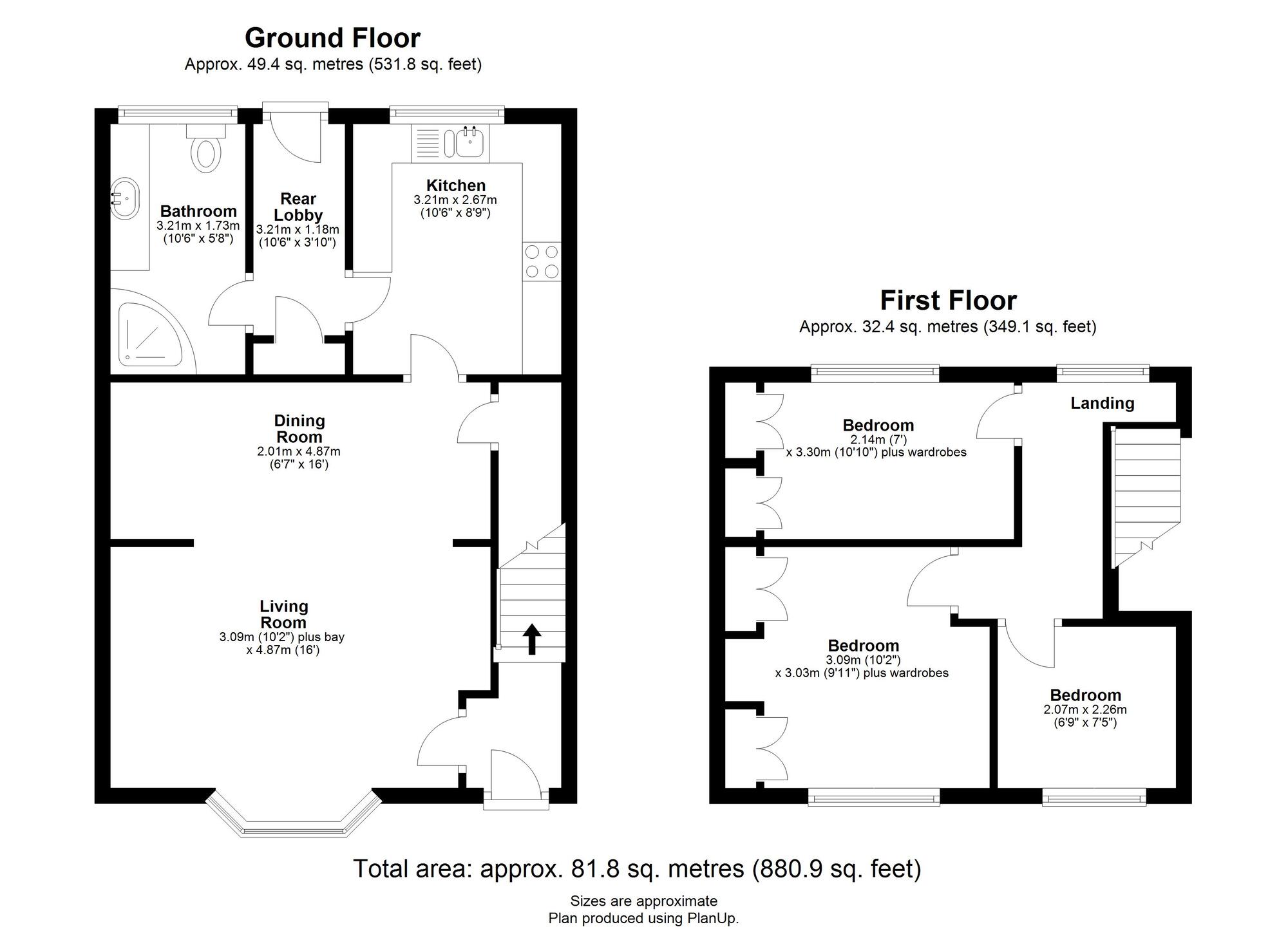 Floorplan of 3 bedroom Mid Terrace House for sale, Norton Avenue, Bowburn, Durham, DH6