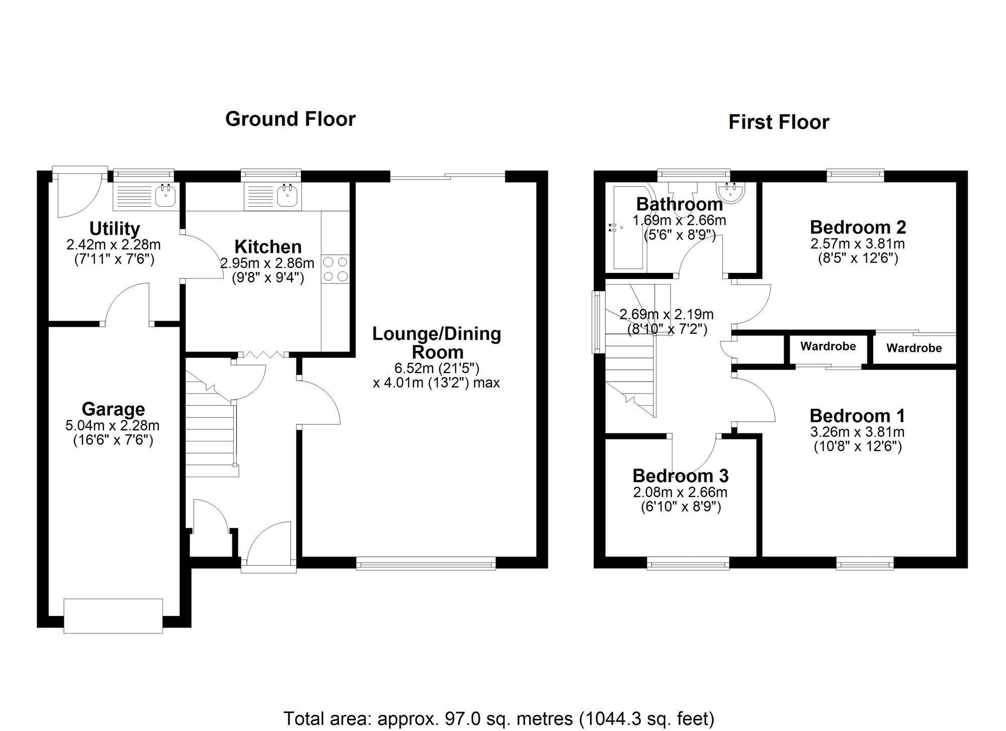 Floorplan of 3 bedroom Semi Detached House for sale, Winchester Road, Durham, DH1