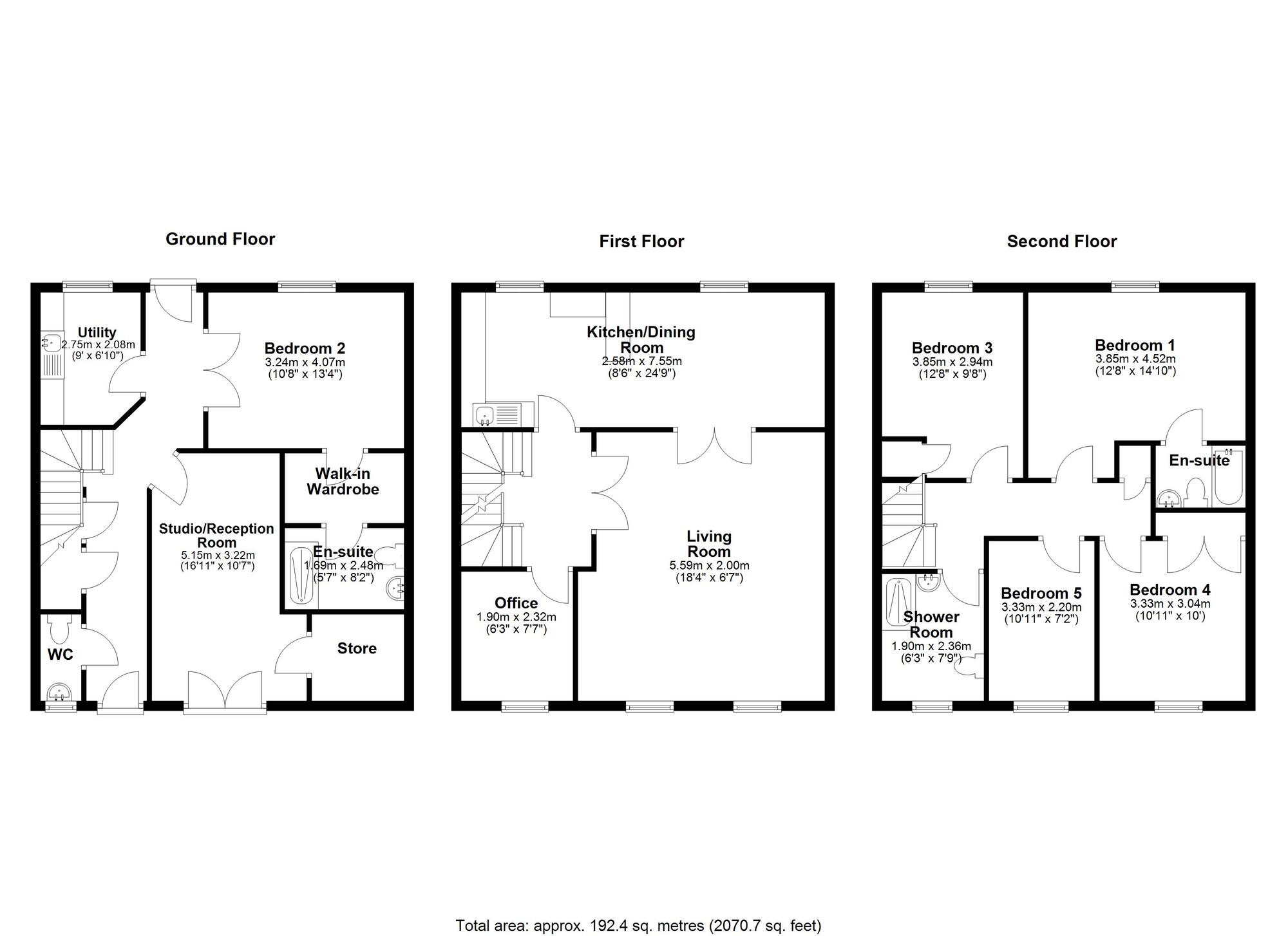 Floorplan of 5 bedroom End Terrace House for sale, Highgate, Durham, DH1