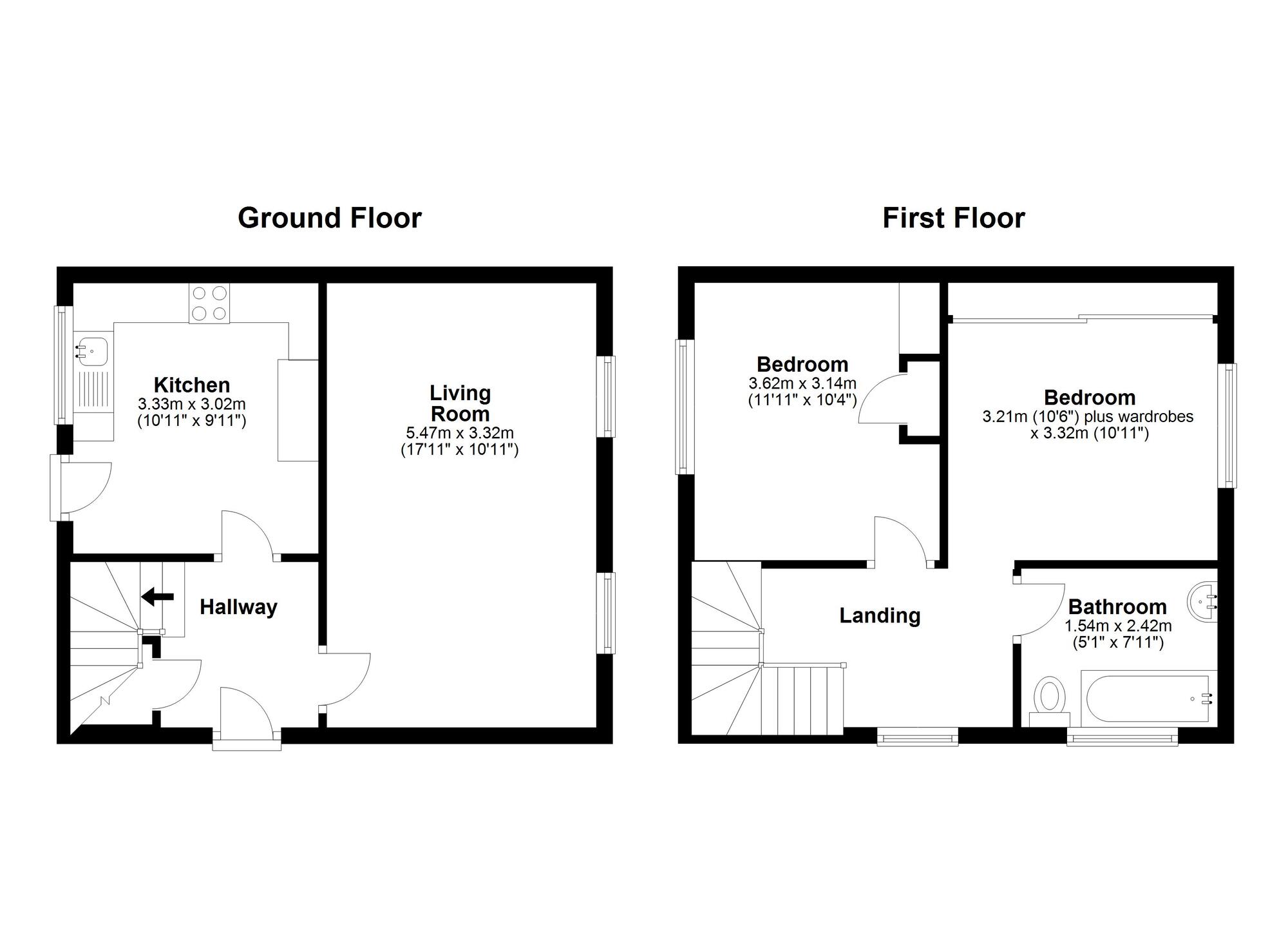 Floorplan of 2 bedroom Semi Detached House for sale, Mary Terrace, Bowburn, Durham, DH6