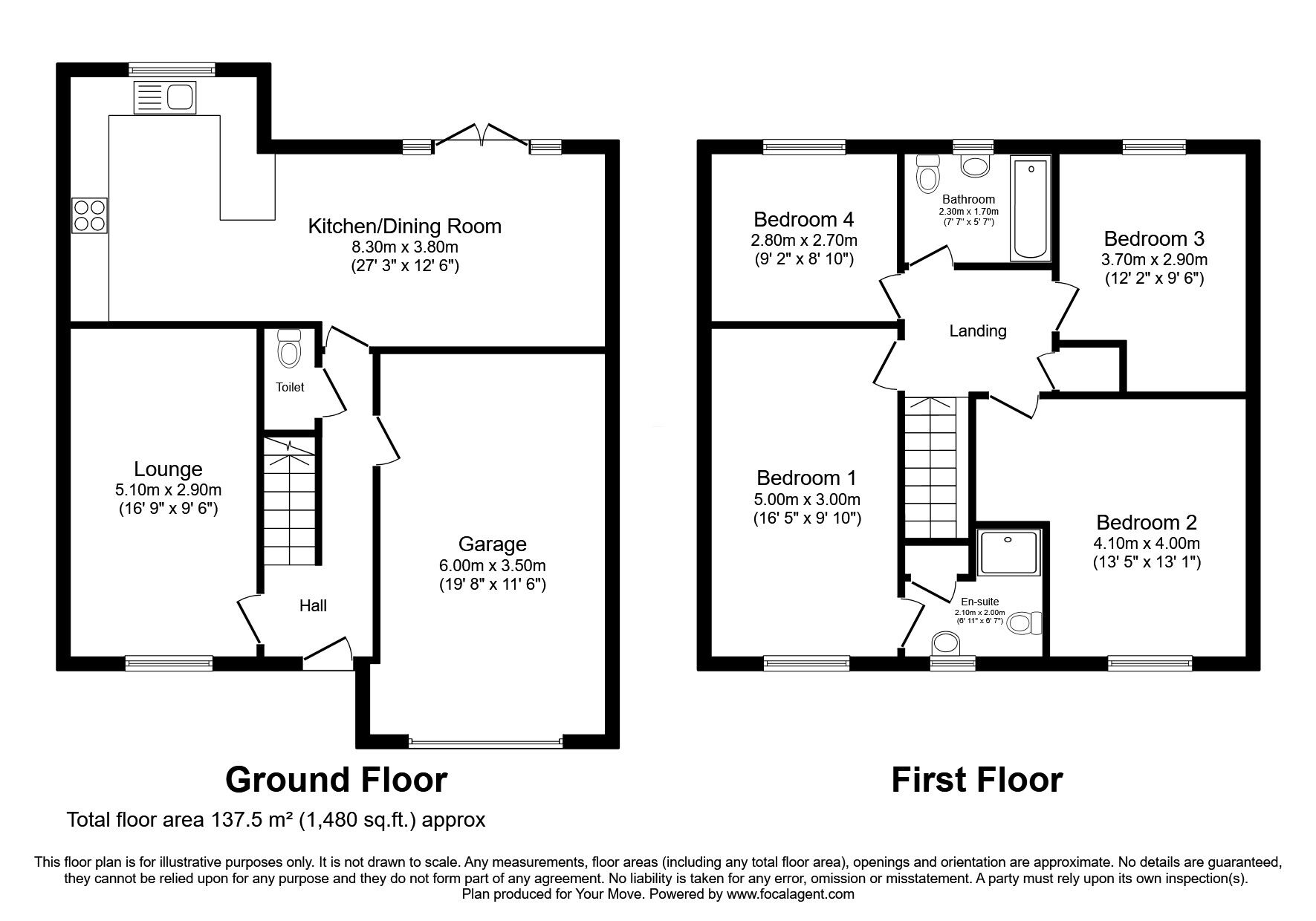 Floorplan of 4 bedroom Detached House for sale, Hartley Gardens, Durham, DH1