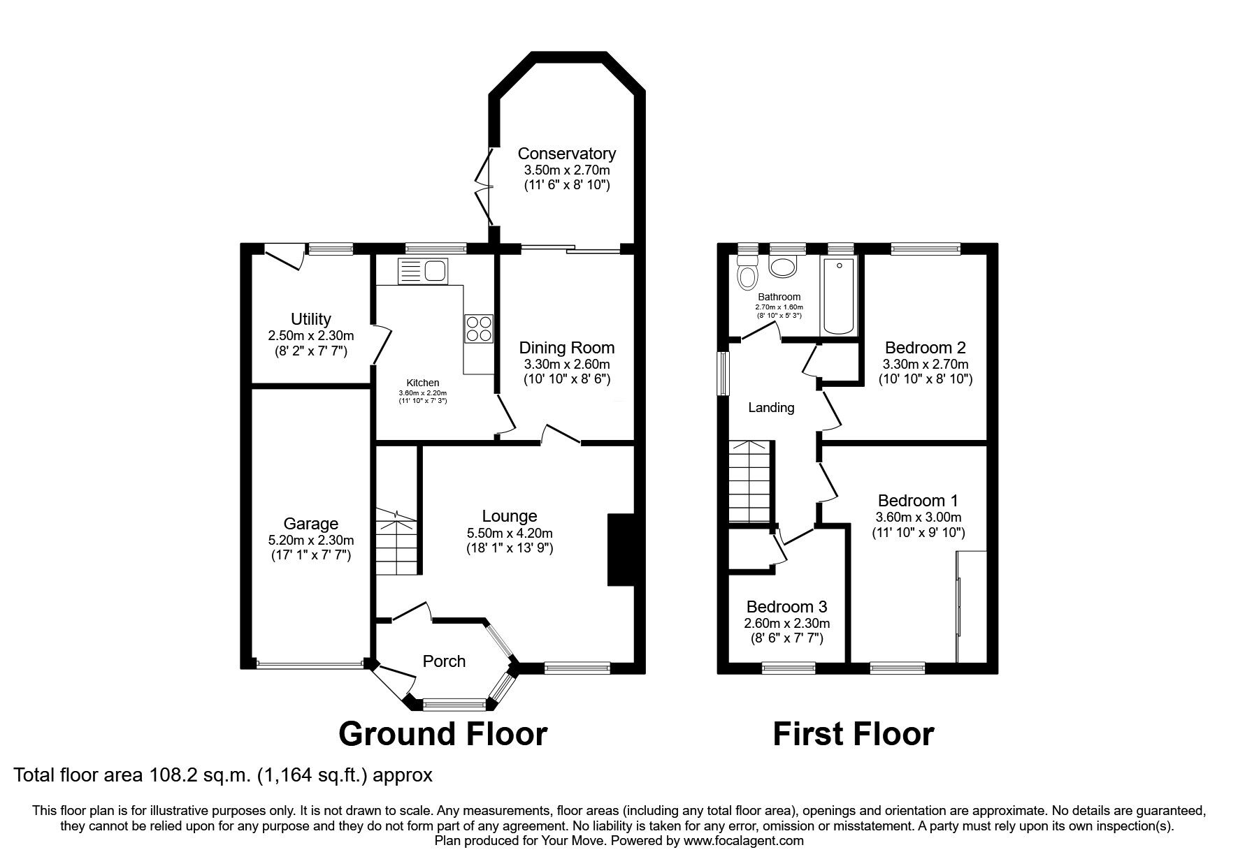 Floorplan of 3 bedroom Semi Detached House for sale, Langley Road, Durham, DH1