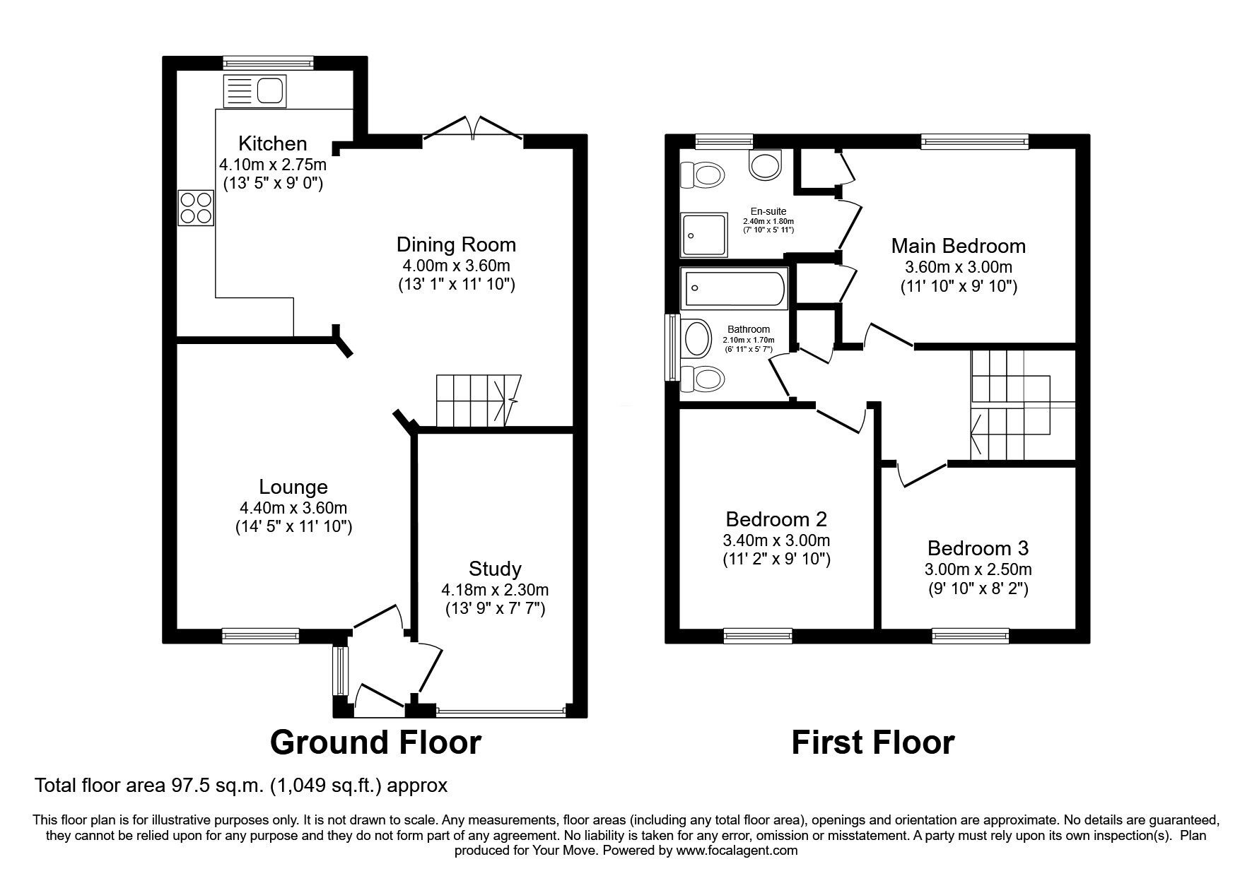 Floorplan of 3 bedroom Semi Detached House for sale, Bridgemere Drive, Framwellgate Moor, Durham, DH1