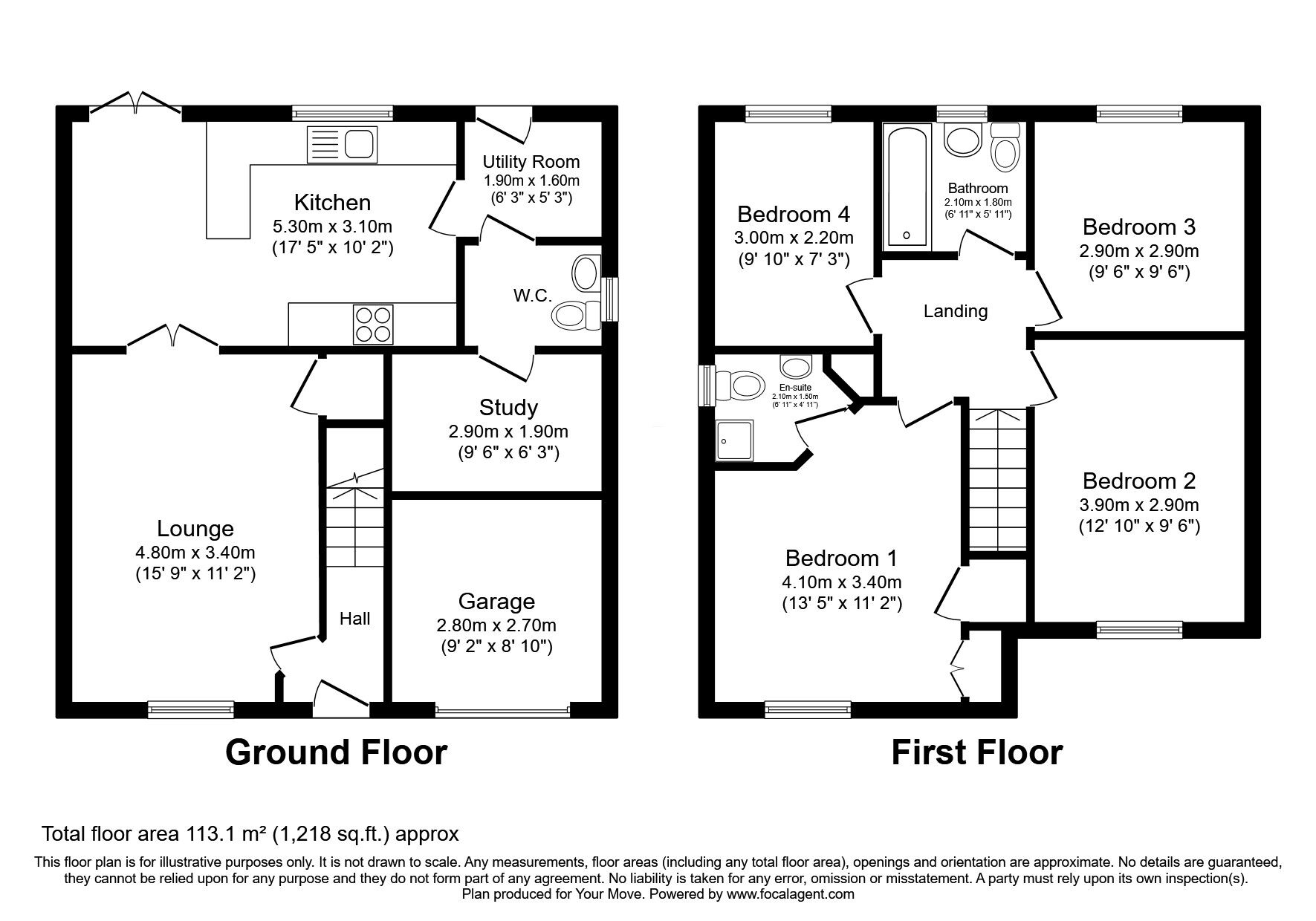 Floorplan of 4 bedroom Detached House for sale, Latimer Way, Sherburn Village, Durham, DH6