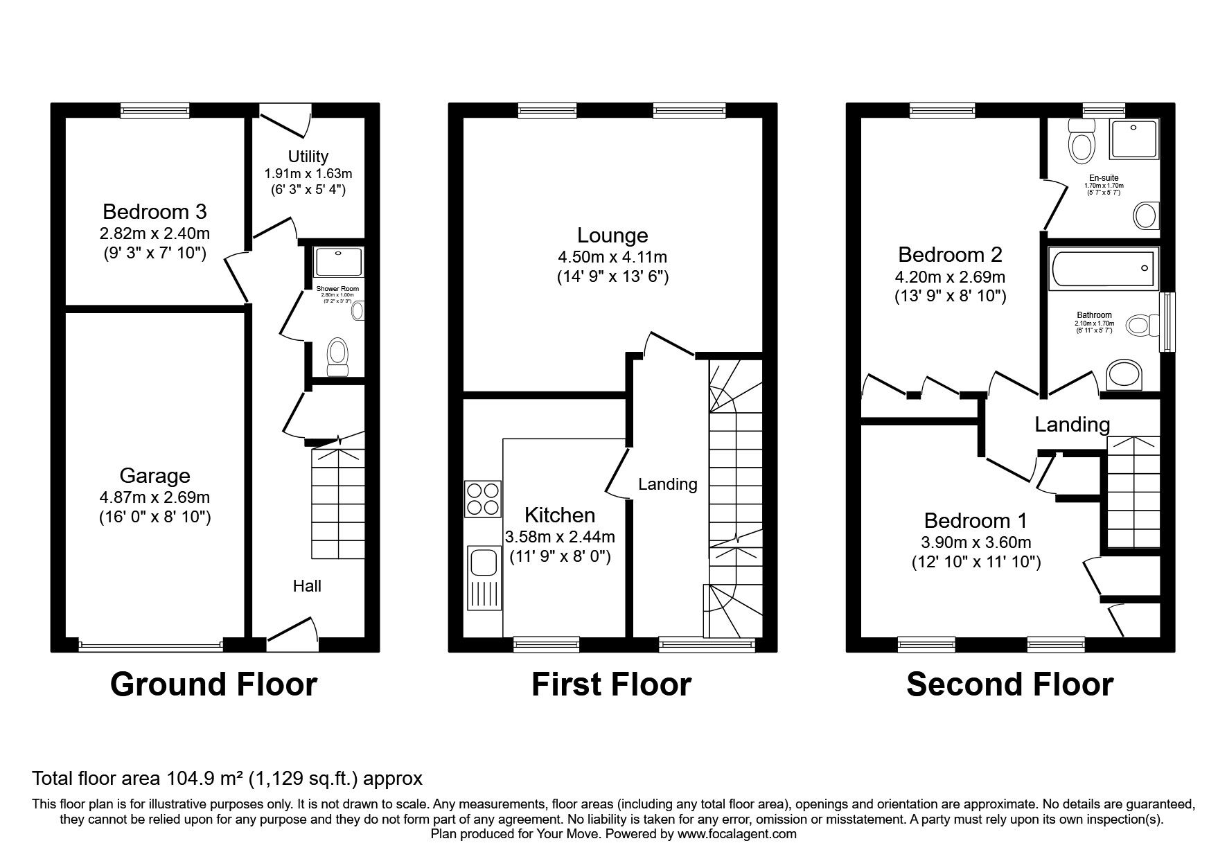 Floorplan of 3 bedroom End Terrace House for sale, Kirkwood Drive, Durham, DH1