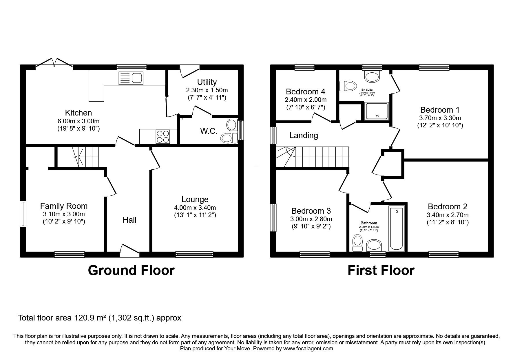 Floorplan of 4 bedroom Detached House for sale, Parkinson Crescent, Sherburn Village, Durham, DH6