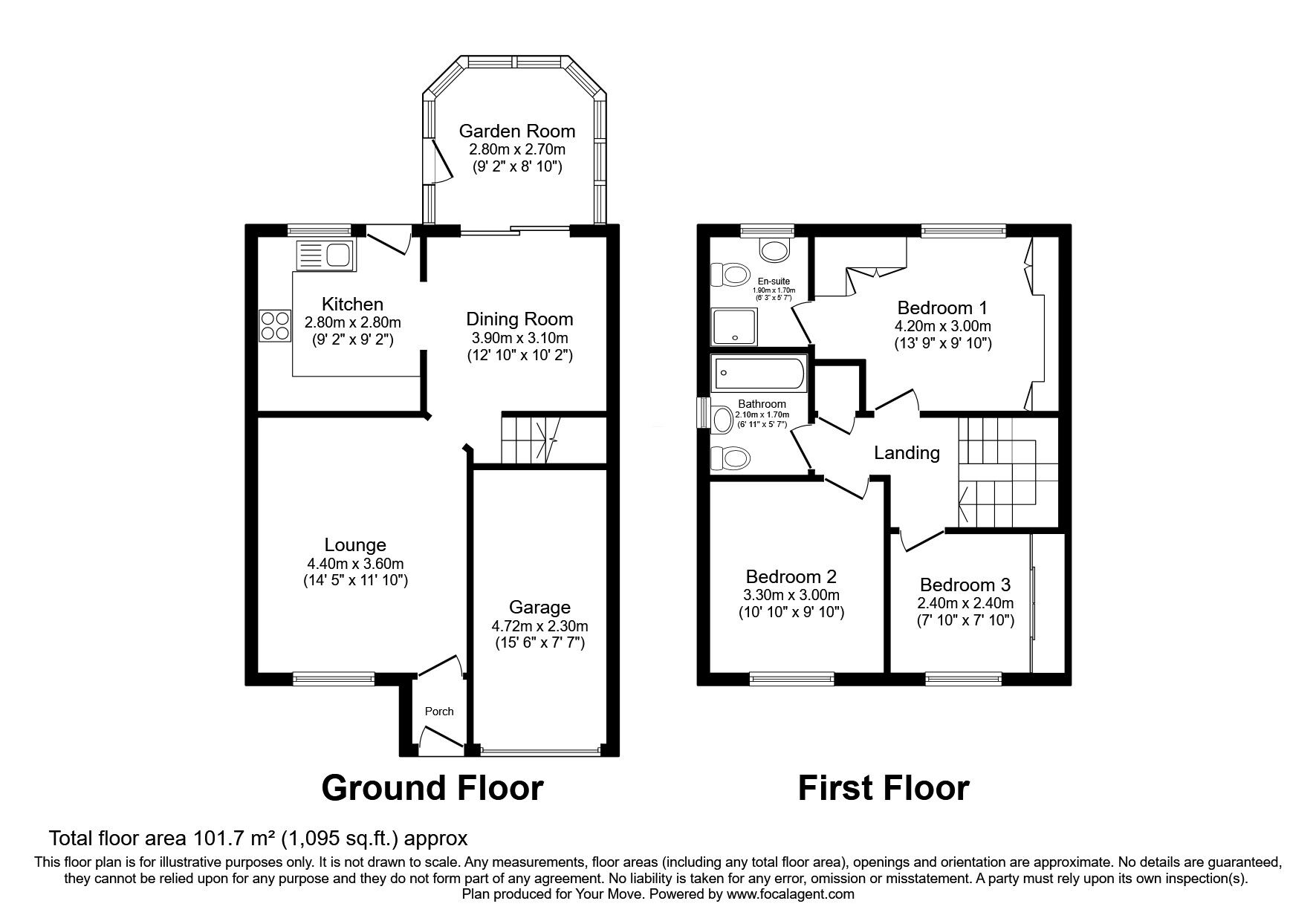 Floorplan of 3 bedroom Semi Detached House for sale, Relley Garth, Langley Moor, Durham, DH7