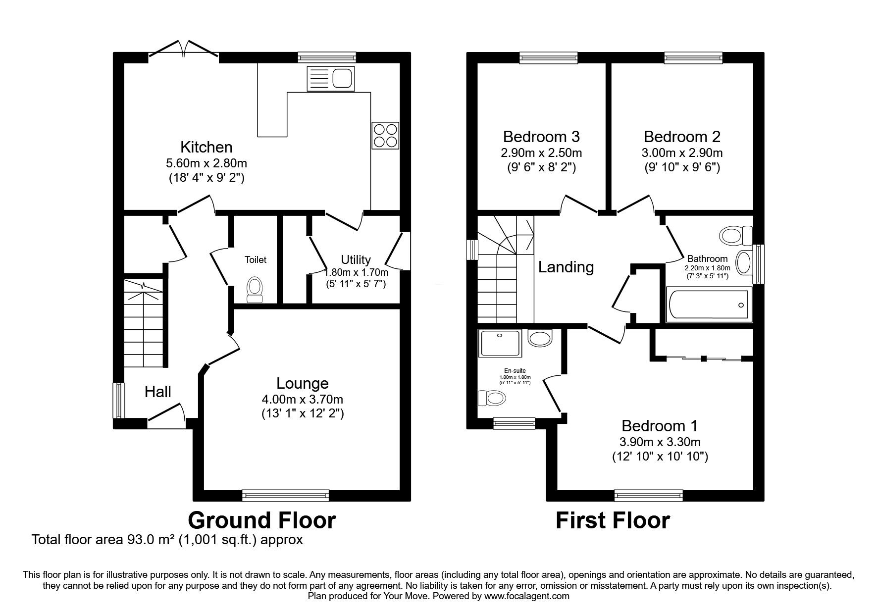 Floorplan of 3 bedroom Detached House for sale, Leamside Way, Bowburn, Durham, DH6