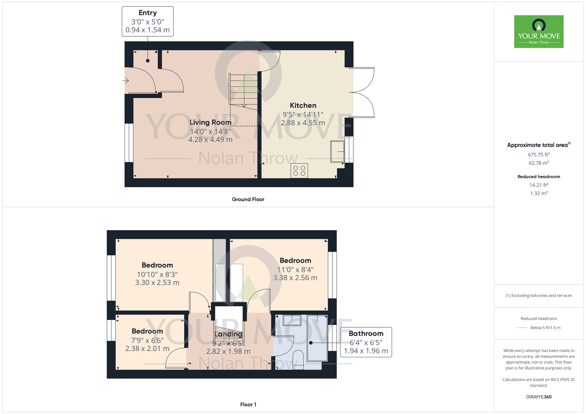 Floorplan of 3 bedroom Mid Terrace House to rent, Martel Close, Northampton, NN5