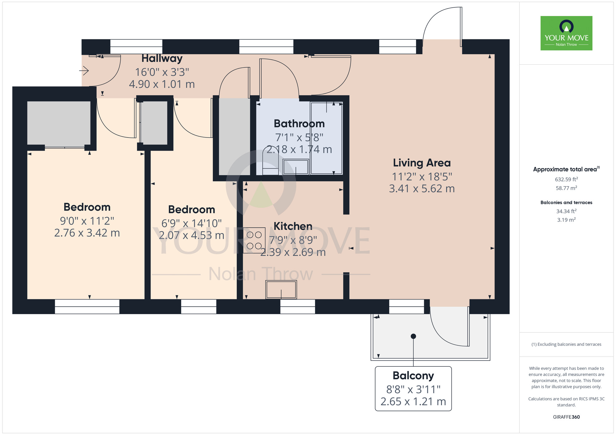 Floorplan of 2 bedroom  Flat for sale, Town Corner, St James, Northampton, NN5