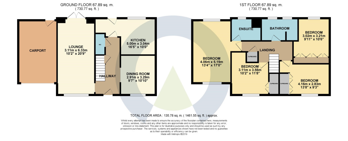 Floorplan of 4 bedroom Mid Terrace House to rent, Ashby Wood Drive, Upton, Northampton, NN5