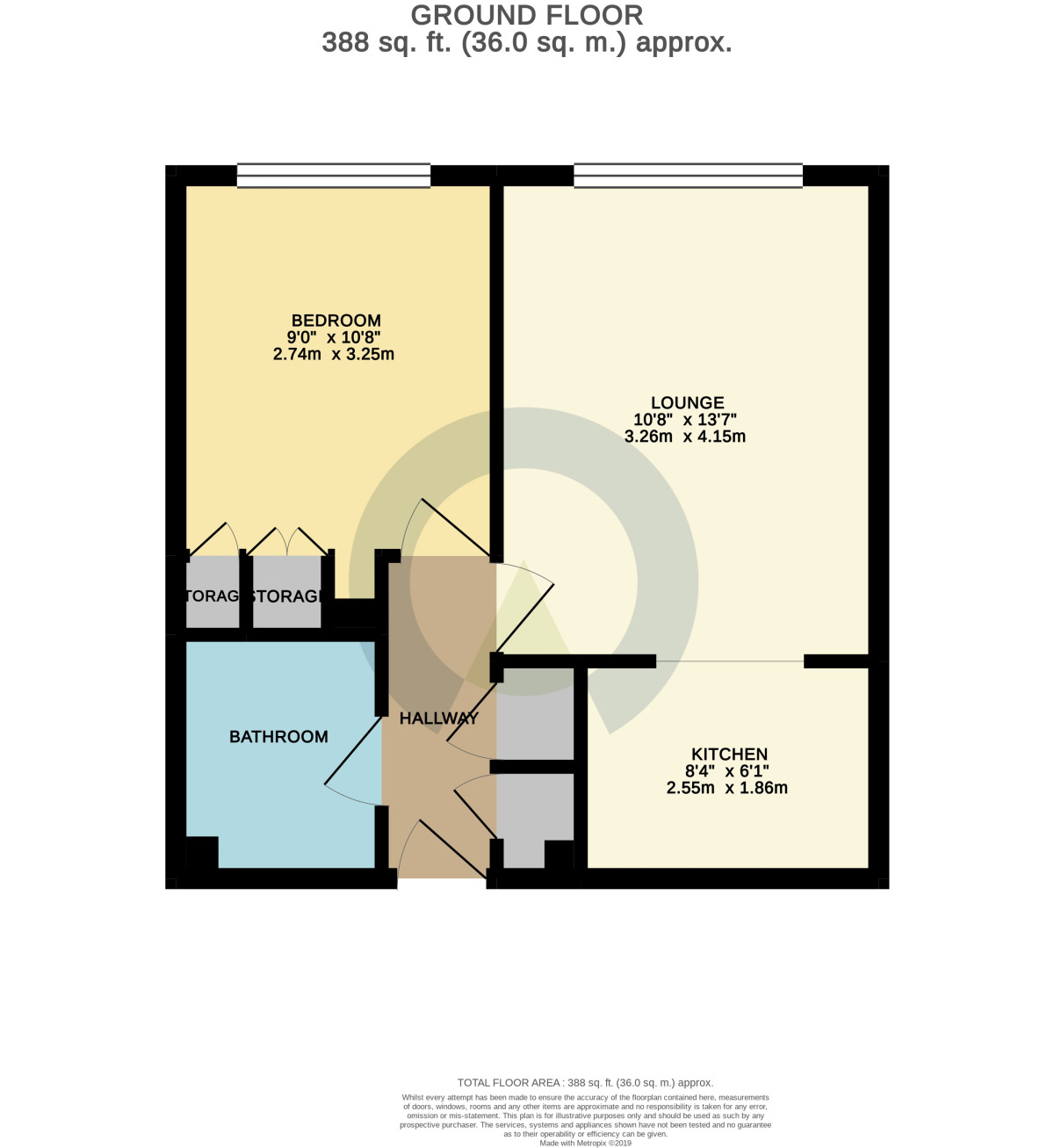 Floorplan of 1 bedroom  Flat to rent, Hirondelle Close, Duston, Northampton, NN5