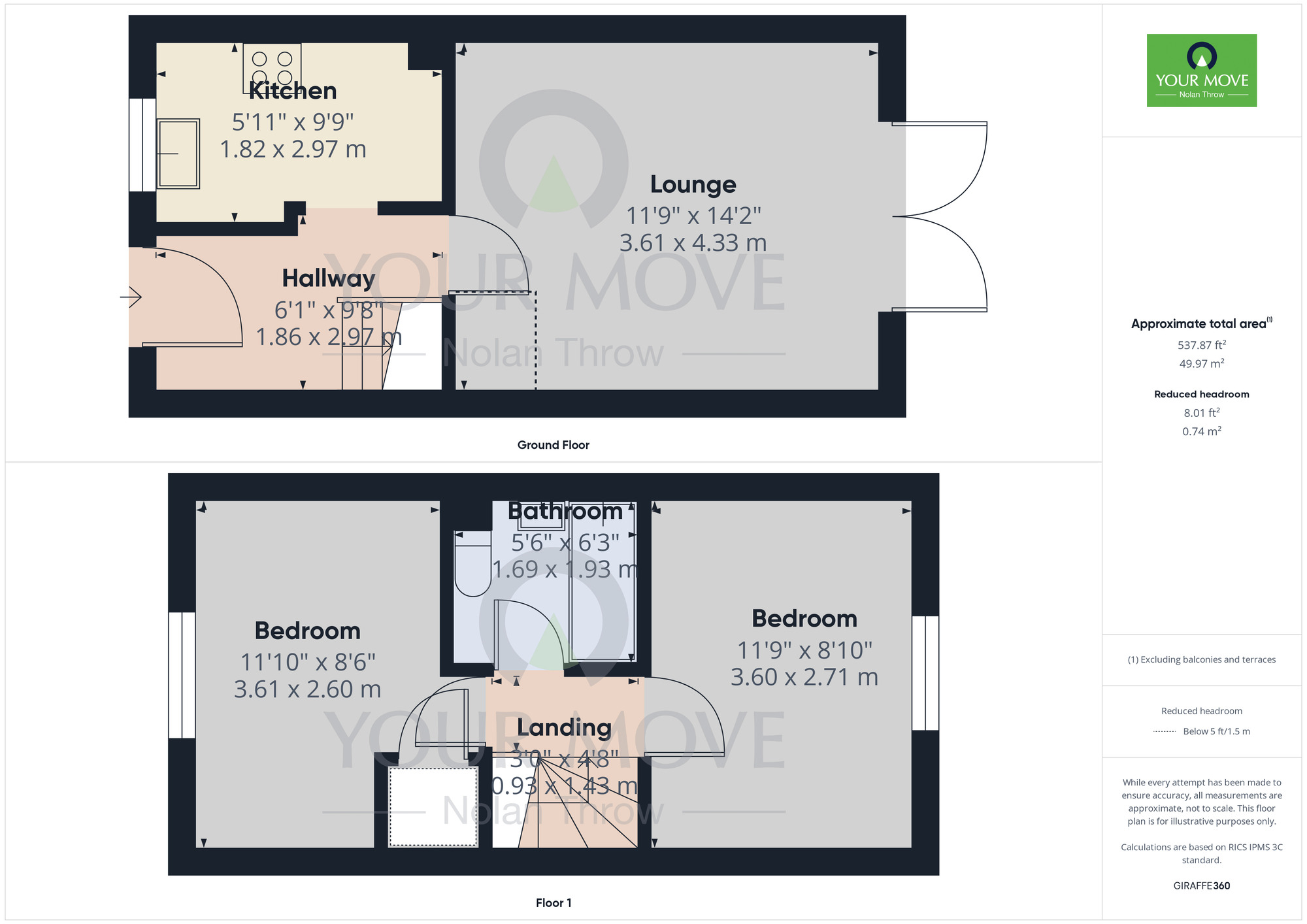 Floorplan of 2 bedroom Mid Terrace House to rent, Marseilles Close, Northampton, NN5