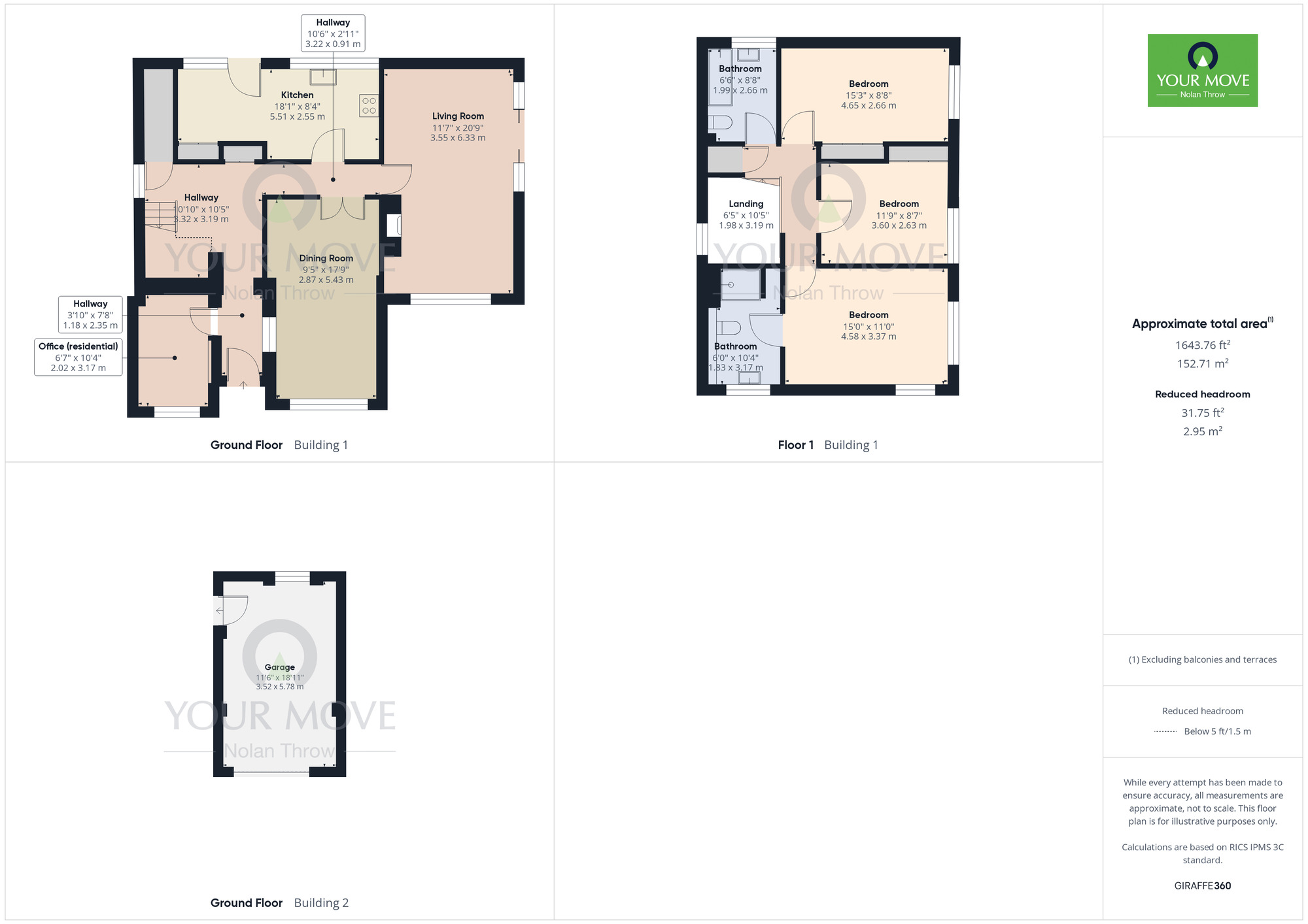 Floorplan of 4 bedroom Detached House for sale, Hillside Crescent, Nether Heyford, Northampton, NN7