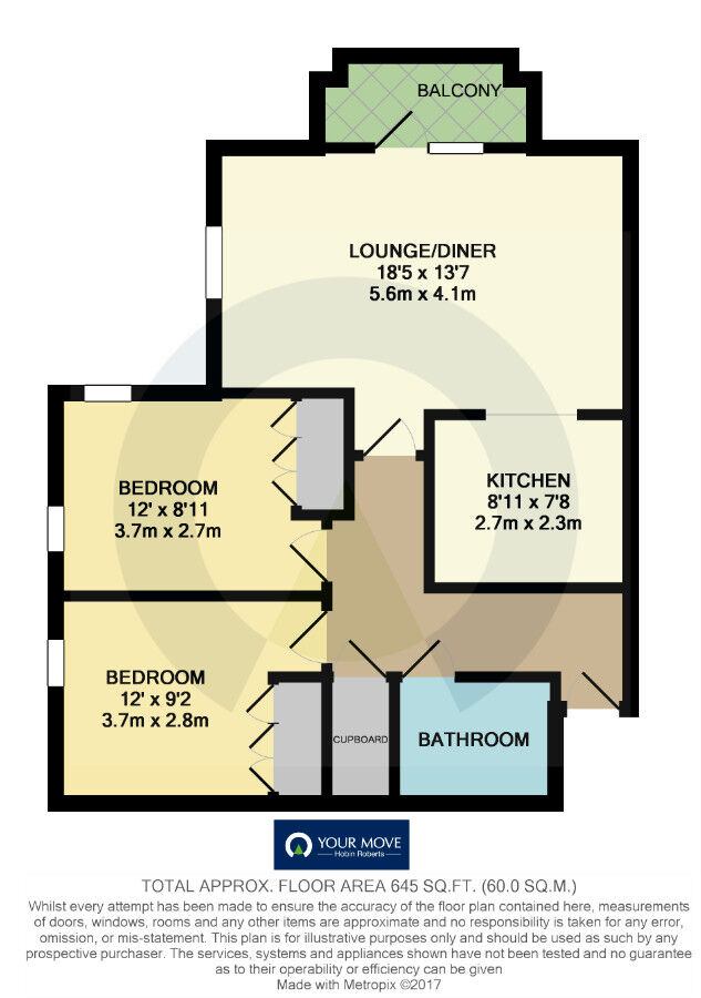 Floorplan of 2 bedroom  Flat to rent, Town Corner, Northampton, NN5