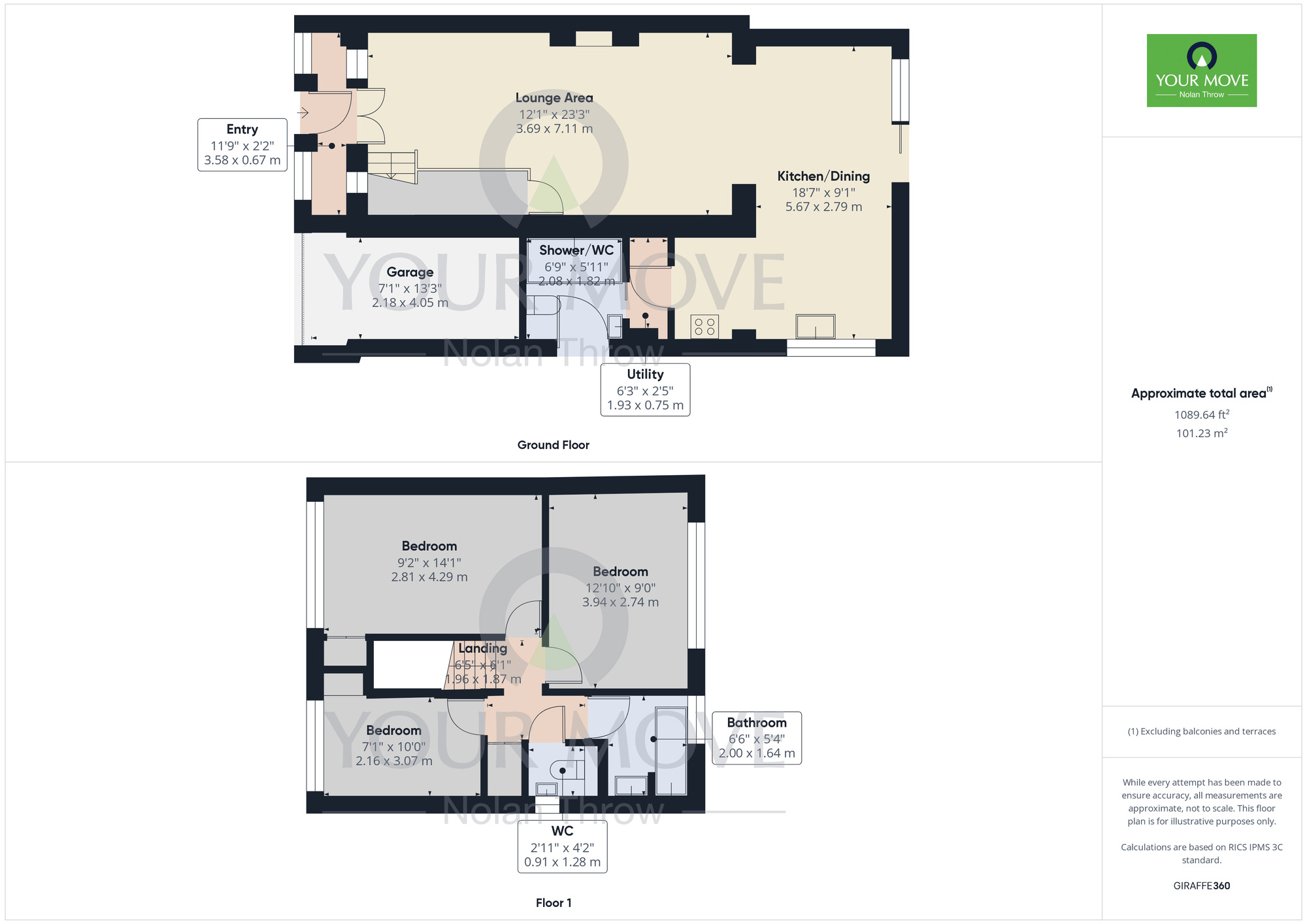 Floorplan of 3 bedroom Semi Detached House for sale, Smither Way, Bugbrooke, Northampton, NN7