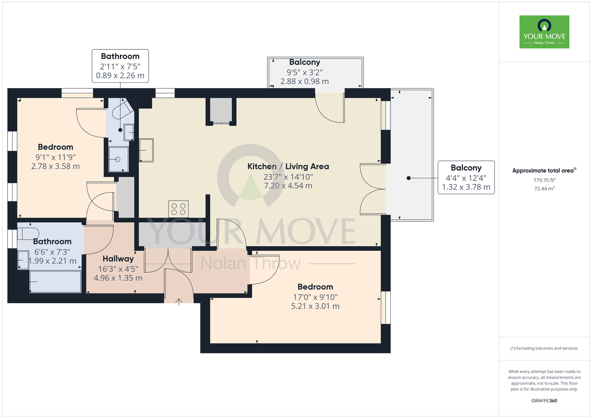 Floorplan of 2 bedroom  Flat for sale, Knot Tiers Drive, Upton, Northampton, NN5