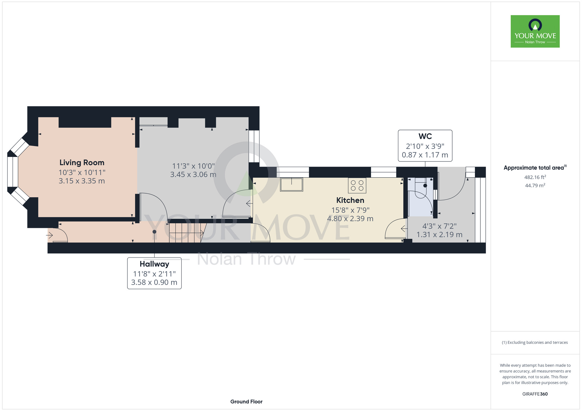 Floorplan of 3 bedroom Mid Terrace House for sale, Byron Street, Poets Corner, Northampton, NN2