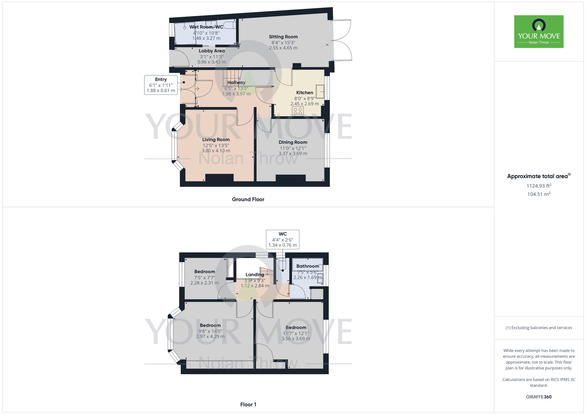 Floorplan of 3 bedroom Semi Detached House for sale, Cotswold Avenue, Duston, Northampton, NN5