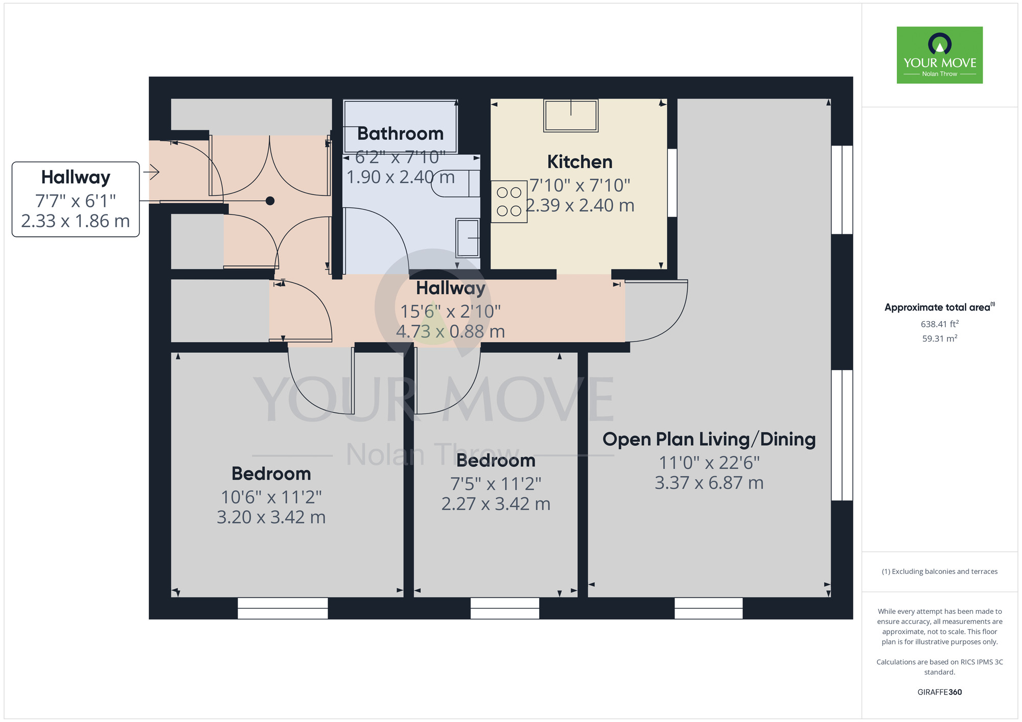 Floorplan of 2 bedroom  Flat to rent, Latymer Court, Northampton, Northamptonshire, NN1