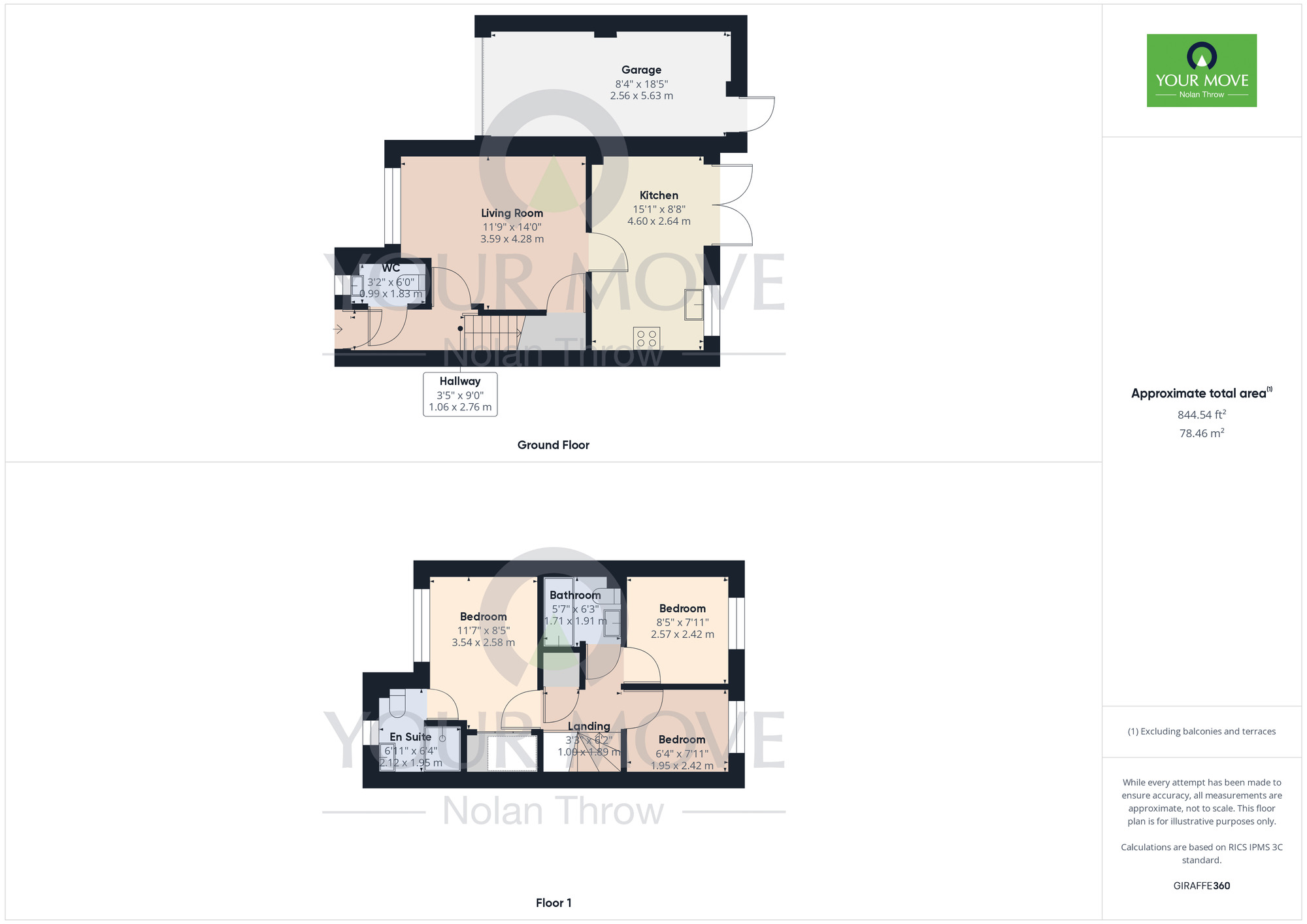 Floorplan of 3 bedroom Semi Detached House for sale, Milburn Drive, St Crispins, Northamptonshire, NN5