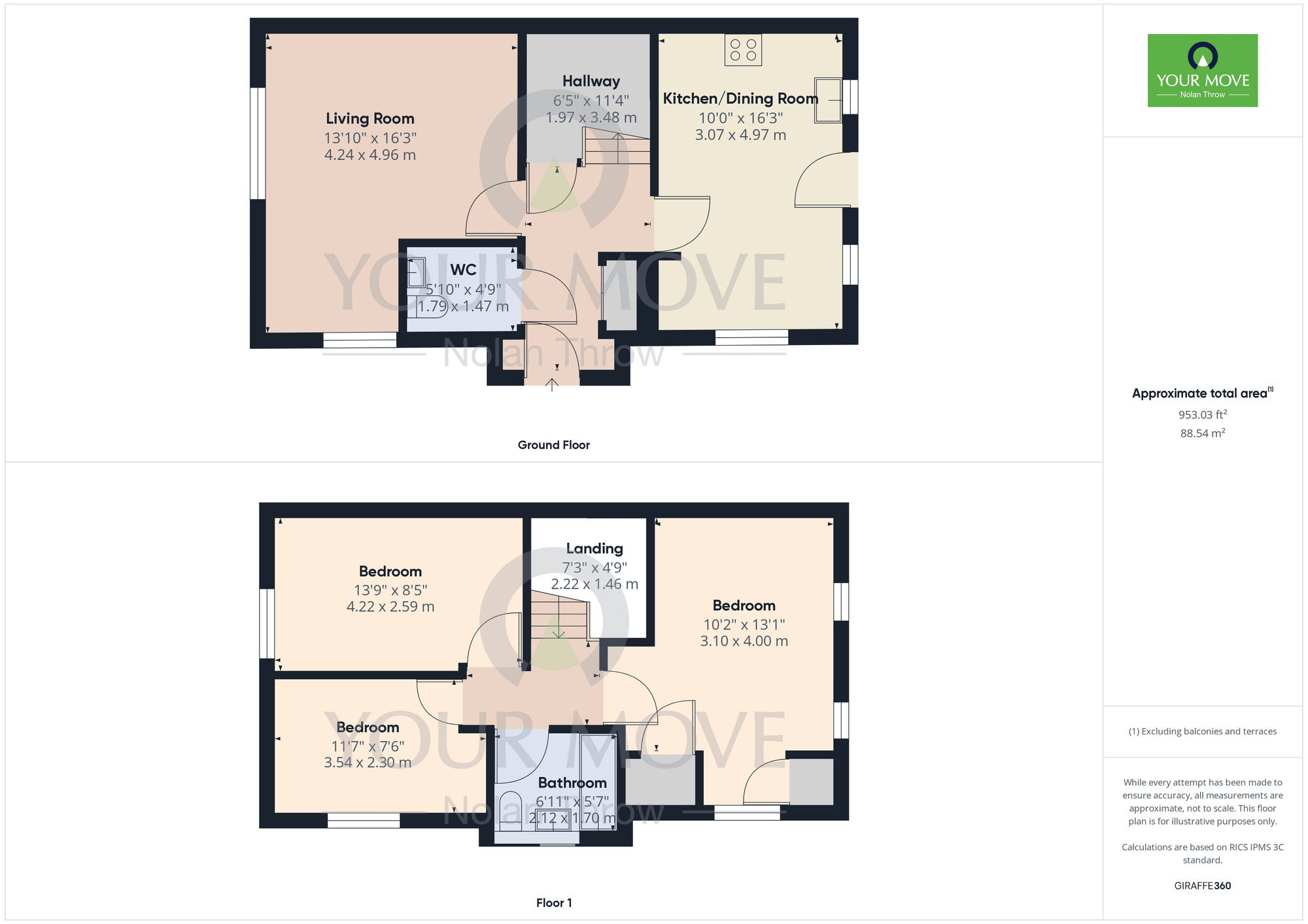 Floorplan of 3 bedroom Semi Detached House for sale, Irons Road, Harlestone Manor, Northamptonshire, NN5