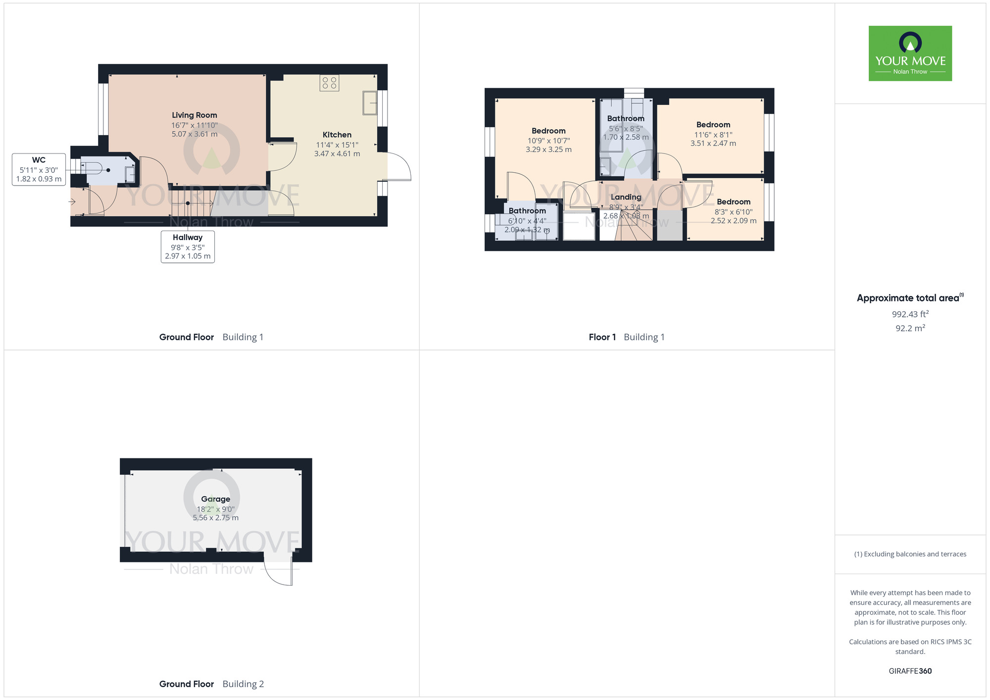 Floorplan of 3 bedroom Semi Detached House for sale, The Meadows, Grange Park, Northamptonshire, NN4