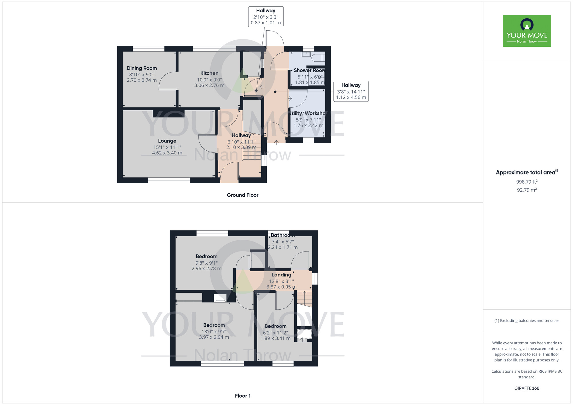 Floorplan of 3 bedroom Semi Detached House to rent, Welland Way, Northampton, Northamptonshire, NN5